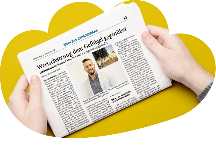 Zeitungsartikel zum Thema Wertschätzung dem Geflügel gegenüber