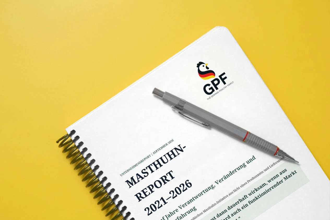Masthuhn-Report 2021–2026 der The German Poultry Family zur Europäischen Masthuhn-Initiative